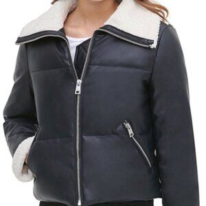 Levi's® Bubble Faux Shearling Collar Puffer Coat  - Black, Size X-Small